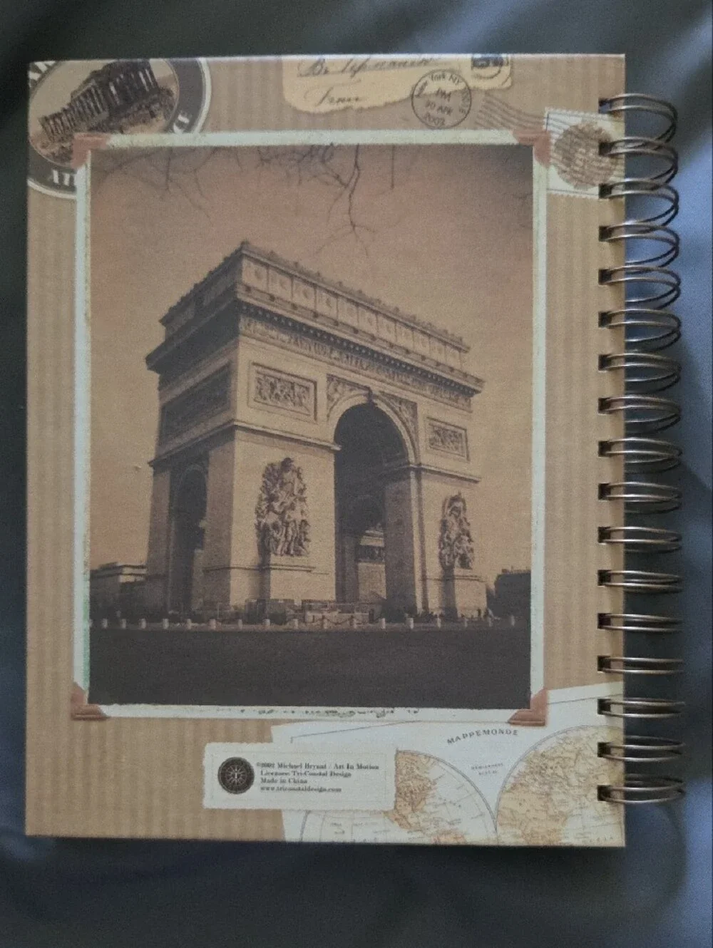 Vintage Arc de Triomphe Spiral Notebook